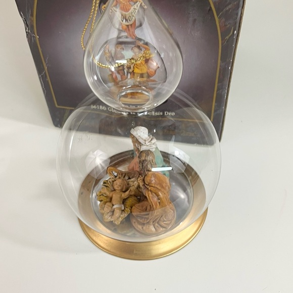 Fontanini Blown Glass Ornament Holy Family 56187 Nativity 1995 7" Tree Design - Picture 14 of 16